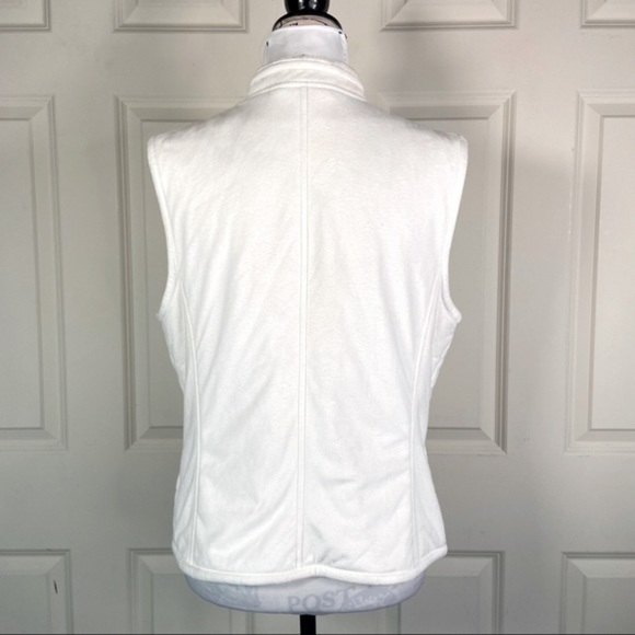 Evan Picone Zip Up Fleece Ivory Vest - Picture 7 of 10
